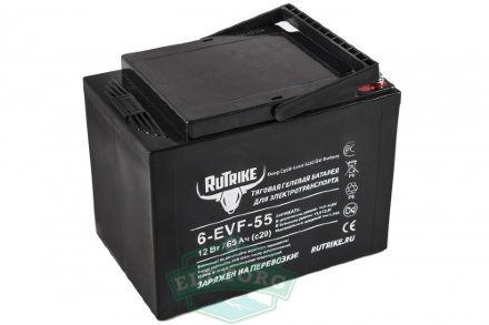 Тяговый гелевый аккумулятор RuTrike 6-EVF-55 (12V55A/H C3)