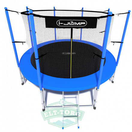 Батут i-JUMP CLASSIC 12ft 3,66м с нижней сетью и лестницей (blue)