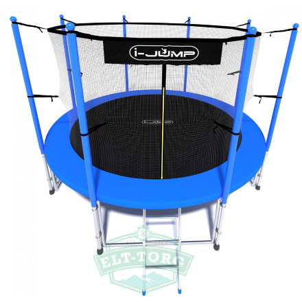 Батут i-JUMP CLASSIC 16ft 4,88м с нижней сетью и лестницей (blue)