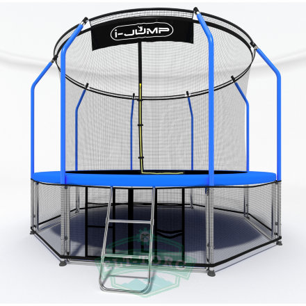 Батут i-JUMP Elegant 14ft 4,27м с нижней сетью и лестницей (blue) Батут i-JUMP Elegant 14ft 4,27м с нижней сетью и лестницей (blue)