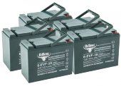 Комплект тяговых гелевых аккумуляторов RuTrike 6-EVF-38 (60V38A/H C3) Комплект тяговых гелевых аккумуляторов RuTrike 6-EVF-38 (60V38A/H C3)