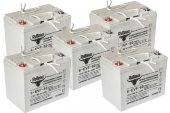 Комплект тяговых гелевых аккумуляторов RuTrike 6-EVF-80 (60V80A/H C3) Комплект тяговых гелевых аккумуляторов RuTrike 6-EVF-80 (60V80A/H C3)