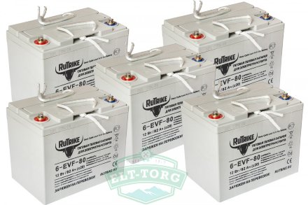 Комплект тяговых гелевых аккумуляторов RuTrike 6-EVF-80 (60V80A/H C3)