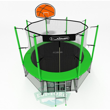Батут i-JUMP BASKET 12ft 3,66м с нижней сетью и лестницей (green) Батут i-JUMP BASKET 12ft 3,66м с нижней сетью и лестницей (green)
