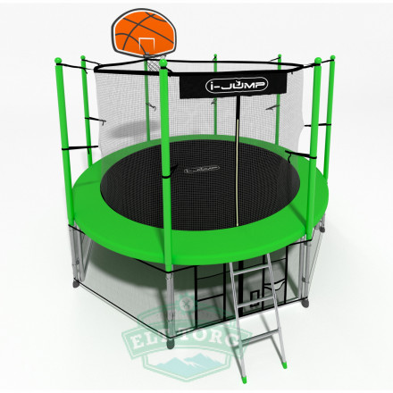 Батут i-JUMP BASKET 12ft 3,66м с нижней сетью и лестницей (green) Батут i-JUMP BASKET 12ft 3,66м с нижней сетью и лестницей (green)