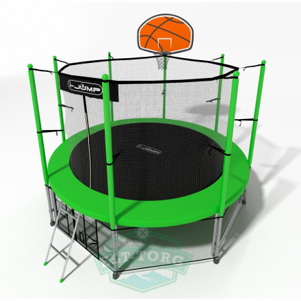 Батут i-JUMP BASKET 12ft 3,66м с нижней сетью и лестницей (green) Батут i-JUMP BASKET 12ft 3,66м с нижней сетью и лестницей (green)