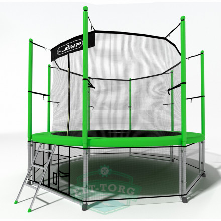 Батут i-JUMP CLASSIC 14ft 4,27м с нижней сетью и лестницей (green) Батут i-JUMP CLASSIC 14ft 4,27м с нижней сетью и лестницей (green)