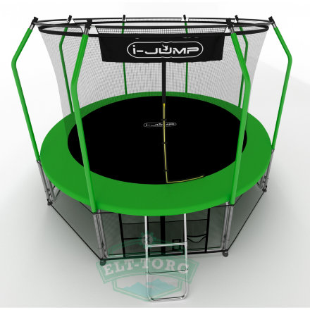 Батут i-JUMP Elegant 12ft 3,66м с нижней сетью и лестницей (green) Батут i-JUMP Elegant 12ft 3,66м с нижней сетью и лестницей (green)