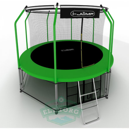 Батут i-JUMP Elegant 12ft 3,66м с нижней сетью и лестницей (green) Батут i-JUMP Elegant 12ft 3,66м с нижней сетью и лестницей (green)