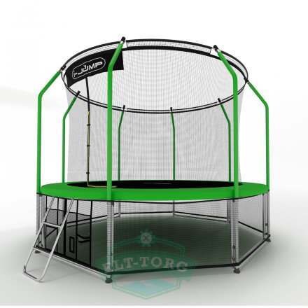 Батут i-JUMP Elegant 12ft 3,66м с нижней сетью и лестницей (green) Батут i-JUMP Elegant 12ft 3,66м с нижней сетью и лестницей (green)