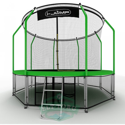 Батут i-JUMP Elegant 12ft 3,66м с нижней сетью и лестницей (green) Батут i-JUMP Elegant 12ft 3,66м с нижней сетью и лестницей (green)