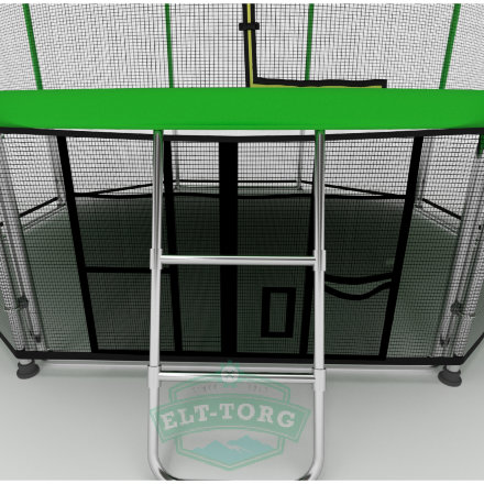 Батут i-JUMP Elegant 14ft 4,27м с нижней сетью и лестницей (green) Батут i-JUMP Elegant 14ft 4,27м с нижней сетью и лестницей (green)